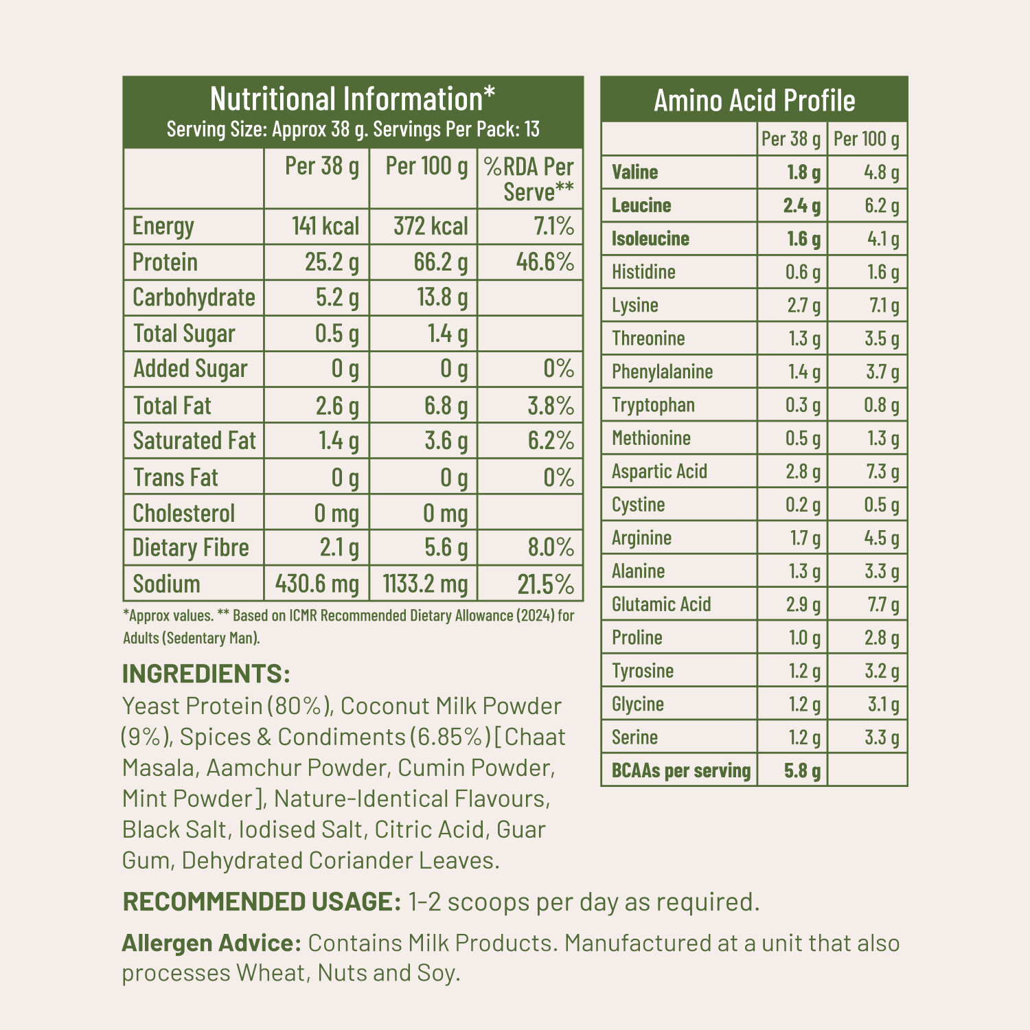 Mille Buttermilk Yeast Protein | 25g Protein Per Serve | Savoury, No Added Sugar | Bio-Fermented Yeast Protein | Gut Friendly | 38g Trial Pack - Image 5