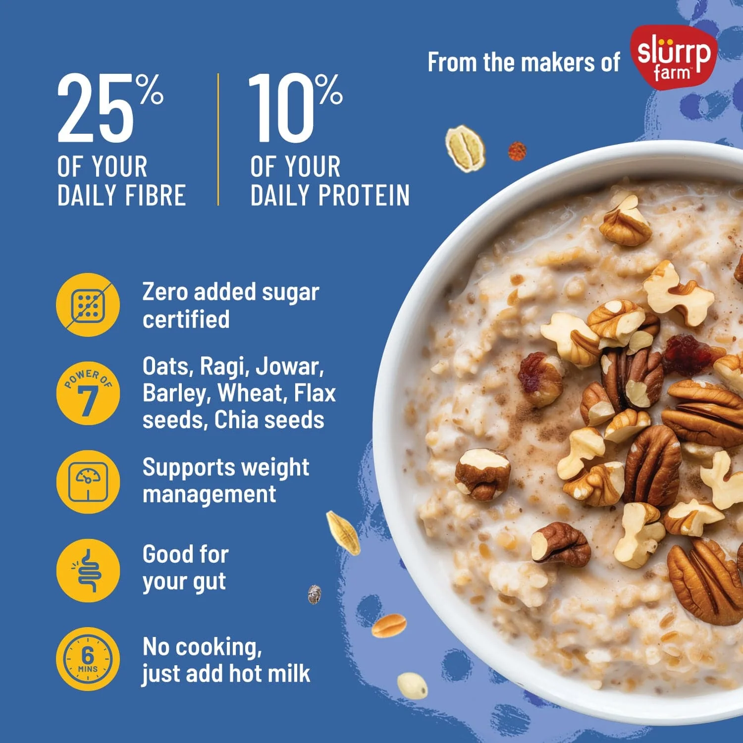 High Protein | Instant Multigrain Oats  | Rolled Oats | High Fiber | 500g - Image 6