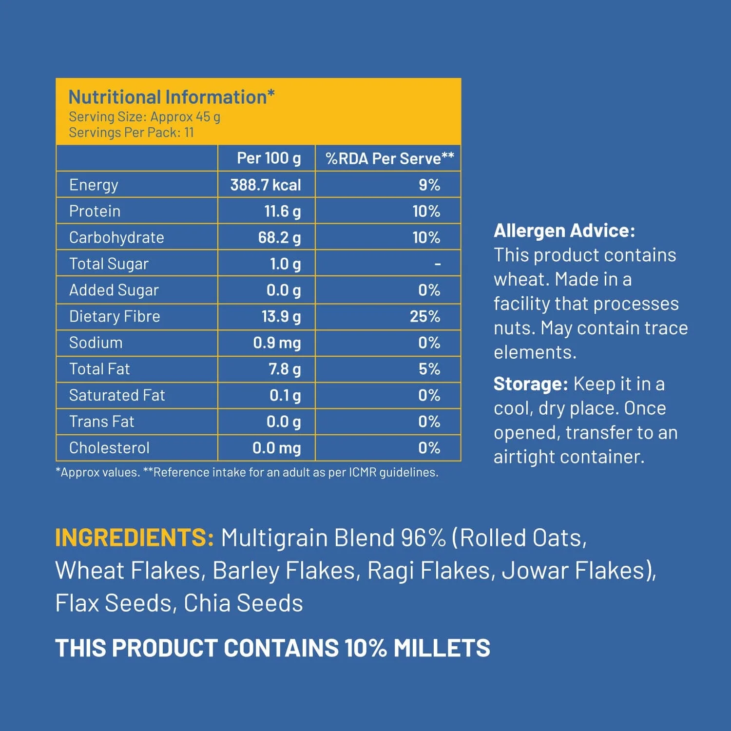 High Protein | Instant Multigrain Oats  | Rolled Oats | High Fiber | 500g - Image 9