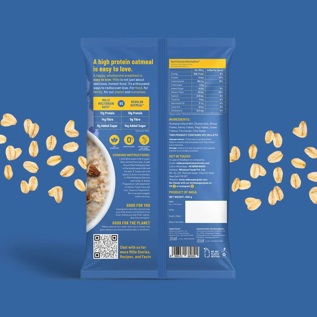 High Protein | Instant Multigrain Oats  | Rolled Oats | High Fiber | 500g - Image 11