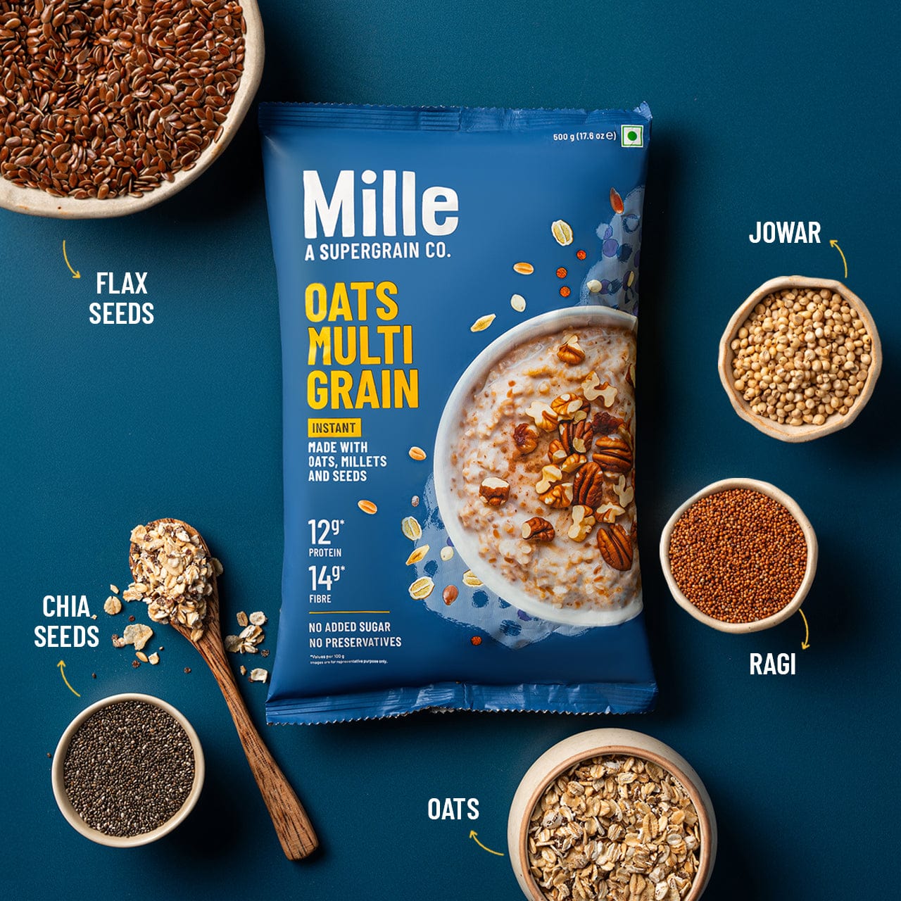 High Protein | Instant Multigrain Oats  | Rolled Oats | High Fiber | 500g - Image 3